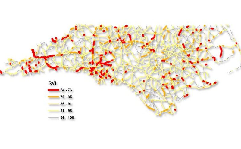 RVI_Dropshadow Road segments classified by estimated vulnerability to damage from overweight vehicles